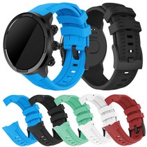 순토7 Suunto9 Baro 스파르탄스포츠 D5 호환 스트랩 실리콘 빗살무늬 밴드, 블루