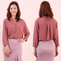 빅사이즈사랑해요 6436L107 쉬폰 7부 블라우스 WW