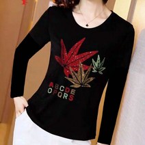 HEYU 여성 봄 여름 가을 30대 40대 긴 소매 캐주얼 루즈핏 브이넥 티셔츠 XL~5XL