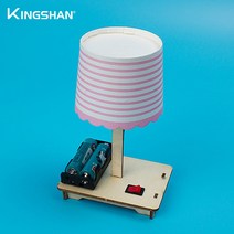 원목책상1000 컴퓨터원목책상DIY LED 테이블 램프 AA 배터리 자기 조립 손으로 만든 나무 책상 지능 개발, 한개옵션0