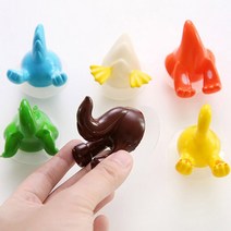 후크옷걸이 욕실걸이 훅 흡착식동물꼬리후크 후크걸이 흡착걸이 벽걸이 벽후크* 후크 후크고리, 오렌지