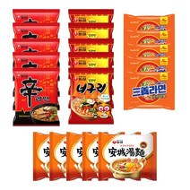 농심 신라면 5봉 얼큰한 너구리 5봉 안성탕면 5봉 삼양라면 5봉 총 20봉