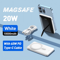 baseus 20w 자기 무선 충전기 전원 은행 10000mah 무선 충전 외부 배터리 for iphone 13 12 pro max, 1-투명한