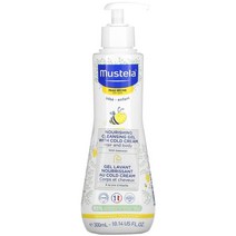Mustela (무스텔라) Mustela 유아용 너리싱 클렌징 헤어 & 바디 젤 콜드크림 함유 건성용 300ml(10.14fl oz), 4개