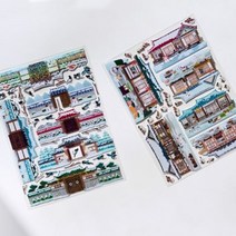 미야문구샵 겨울 한옥 씰스티커, 단품