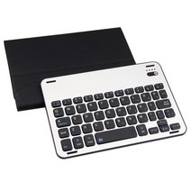 포켓몬키캡 ipad 휴대용 무선 키보드 pu 가죽 보호 커버용 가죽 케이스 무선키보드, 검은색