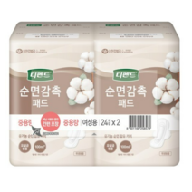 디펜드 순면감촉 패드 중용량, 4팩, 24매입