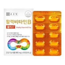 종근당 활력 활성 수용성 비타민B B1 B2 B6 B12 비오틴 엽산 식약처인증 식약청 비타민비군 수험생 온가족 비타민 영양제 남성 여성 비타민비 사은품증정, 1통(2개월분)