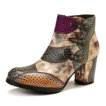 해외직구 프리미엄 가죽 빈티지 앵클부츠 메탈 버클 레트로 구두 by the shoes on