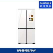 삼성 비스포크 패밀리허브 냉장고 4도어 글래스 [RF85B95E1APW], 글램화이트+새틴그레이