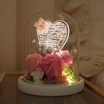 사랑을 전하는 핑크 로즈 하트 무드등, 단일 색상(핑크)