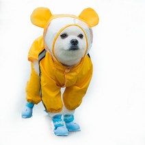 런웨이멍멍 강아지 레인코트 비옷올인원 당일발송 케릭터 곰비옷 우비 곰돌이 우비 강아지비옷 댕댕이, XS(일반S사이즈)