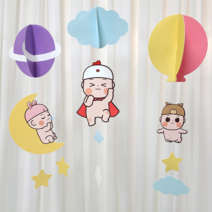 우아띵프렌즈 종이모빌 동물 아이방 아기방 꾸미기 인테리어, 고리추가
