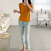 디자이어로즈 디자이어로즈 여성 반소매 무지 U넥 여름 티셔츠 5color (8768373)