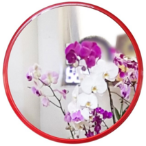 오너클랜 IG7308 메탈 대형 원형 벽거울 50cm 레드 제조한국, 단일