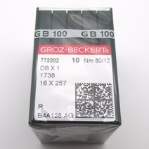 100PCS Groz Beckert DBX1 1738 16X257 JUKI DDL BROTHER db2와 호환되는 재봉틀 바늘, 05 12(80)