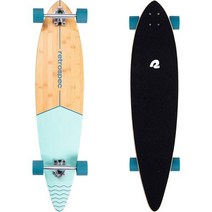 Retrospec Zed Longboard Skateboard Complete Cruiser Bamboo Canadian Maple Wood w Reverse Kingpin, 핀테일, 본다이 웨이브
