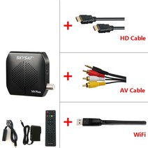 위성 TV 수신기 skysat v9 plus hd 슈퍼 미니 dvbs2 지원 cs wifi 3g pvr v9+, v9 플러스(와이파이 포함), 미국 플러그