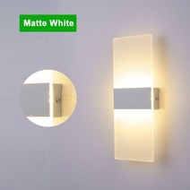 LED 벽 조명 220V 침실 머리맡 거실 발코니 통로 램프 복도 Sconce, Matte White, 22 x 11 cm, Warm White (2700-3500K)