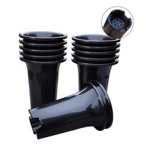 흑막분 인테리어 토분 블랙 난초 긴화분 강화플라스틱, 각인 그레이  컬러 7인치