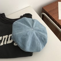 서양식 일본식 모든 경기 데님 베레모 큰 라운드 얼굴 한국 스타일 패션 온라인 연예인 화가 모자 작은 얼굴