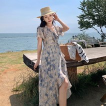 플라워 프릴 언밸런스 원피스 비치드레스