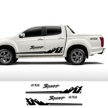 픽업 바디 사이드 스티커 Isuzu Dmx D Mx 트럭 후드 뒷문 데칼 트렁크 비닐 커버 자동 튜닝, 15 Type 15_04 Glossy Red