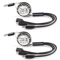 Microkia 3 테이프 메저 리트랙터블 차징 와이어 충전 케이블 2개입, 1m, Black, 2개