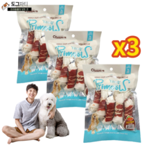 프리미요 딩고 오래먹는 개껌 소고기 연어 4.5인치 (10cm)X8개입, 3팩, 소고기맛