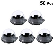 머핀 포장 휘낭시에박스 에그타르트포장 쿠키박스 50pcs 라운드 케이크 상자 및 뚜껑, 적갈색