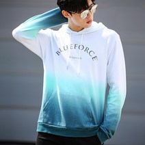 하트비트 남성용 샤아른 후드티 베이직핏 그라데이션 배색 긴팔 티셔츠 커플룩 단체복