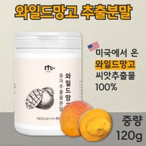 100% 와일드 망고 종자 추출 분말 120g 남자 여자 온가족 섭취 가능한 불순물 없는 순수한 와일드 망고 종자 추출물, 1통 120g