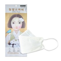 청정스카이 천연 우수한 통기성 목화솜필터 3D 마스크 대형 30매, 청정스카이 목화솜필터 3D 마스크 30매입, 1개