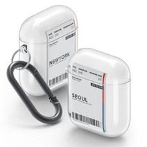 플래나 에어플레인 티켓 시리즈 에어팟 1/2세대 TPU 투명 케이스, 10. 벤쿠버