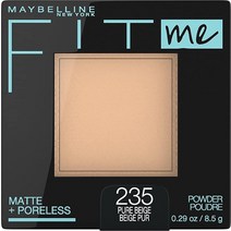 메이블린 핏 미 매트 + 포어리스 프레스 페이스 파우더 메이크업 & 세팅 파우더 반투명 1개입, Pure Beige