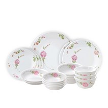 [코렐] 장미 3인 홈세트 18p + 유리 머그잔 2p (랜덤), 상세 설명 참조