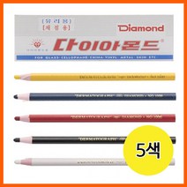 다이아몬드색연필 5색 12개입 색칠 체크용 표시용 펜 칼라 채점용 유리용 0-382ea, 노랑