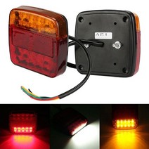 자동차 램프 조명 라이트 12V 트레일러 트럭 20 LED 미등 브레이크 정지 방향 지시등 107x102x30mm 1 개