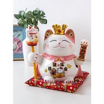 손흔드는 왕관 마네키네코 3 color(909)고양이 장식품 집들이 선물, 블루