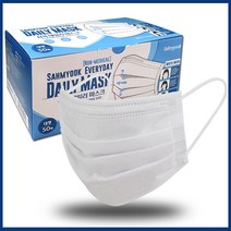 다온베뉴 국내생산 3겹 데일리 일회용 마스크 대형 화이트 50매