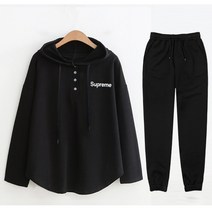 슈프림 여성 오버핏 후드티 조거팬츠 트레이닝복 상하의 세트