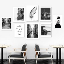 유홍아트 Black 북유럽 인테리어액자 No112 캔버스 20호(73x53cm) (5610874), 08.쌍둥이빌딩/캔버스액자(옆면연장)