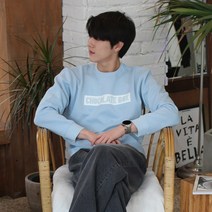 플레이몬스터 초콜렛 맨투맨 티셔츠 / 모던 캐주얼 루즈핏 오버핏 코디 / 남자 남성