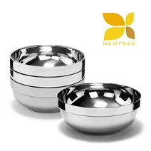 네오트리 이중진공 스텐 304 냉면기 비빔밥 그릇 4p