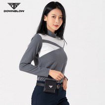 중저가 골프웨어 여성 반폴라 사선 티셔츠 그레이