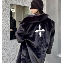 smfk 밍크 벨벳 인공 밍크 모피 코트 페이크퍼