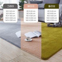 욕실의여왕 극세사 거실 러그 발매트 140x200cm.욕실의여왕, 베이지