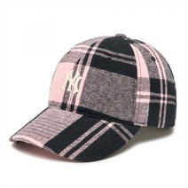 [국내매장판]MLB모자 체크 울 언스트럭쳐 볼캡 NY Pink 핑크 3ACPCW126-50PKS