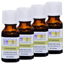 아우라카시아 퓨어 에센셜 오일 제라늄, 15ml, 4개