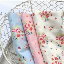 더패브릭 한정특가 대폭 면60수 아사 원단 안젤라 로즈 3color WS808, 아이보리